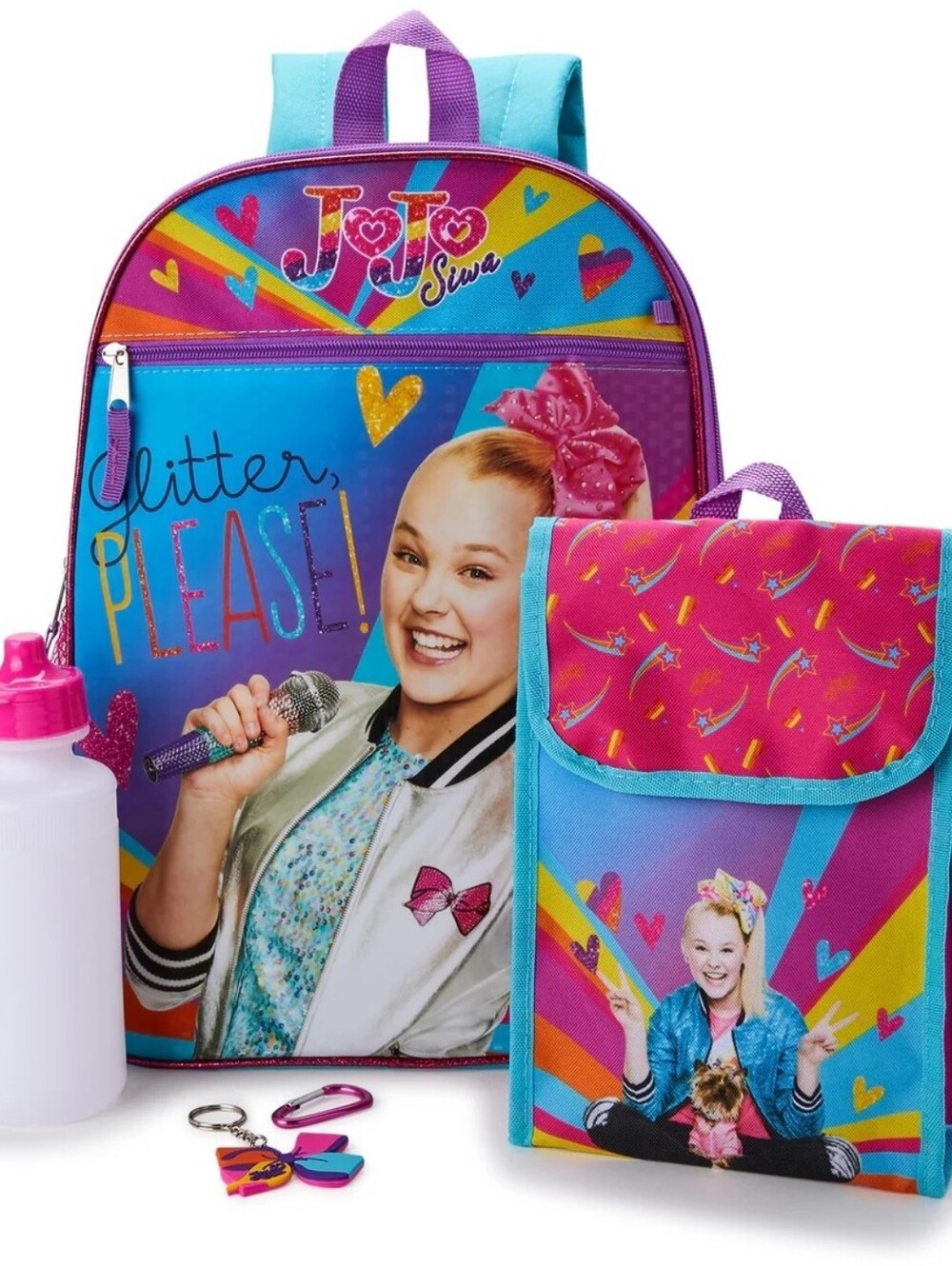 JoJo Siwa "Glitter Please" Shimmering  Kids 5 Piece Backpack Set
